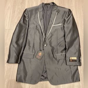 Pallini Charcoal Gray Oxford Superior 150's Men's Suit Jacket Pants 42R 36W $400